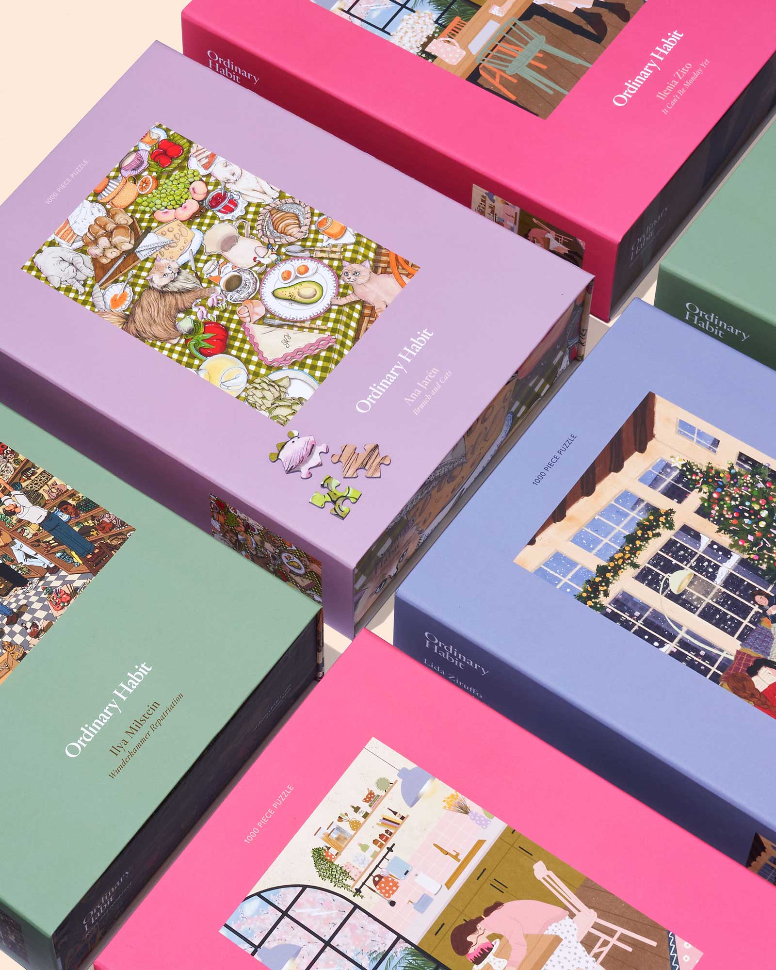 Brunch and Cats - 1000-Piece Jigsaw Puzzle by Ordinary Habit