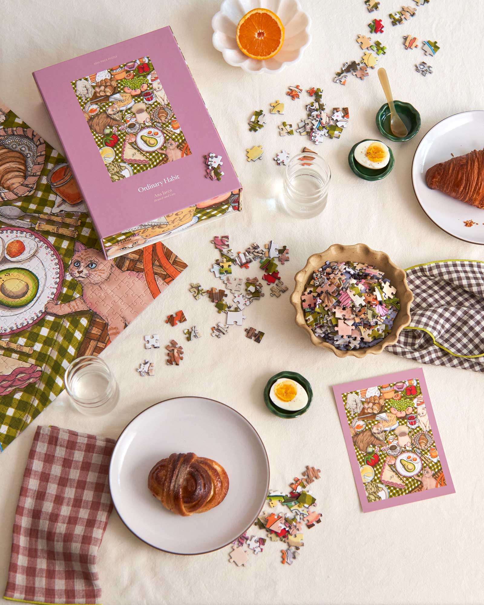Brunch and Cats - 1000-Piece Jigsaw Puzzle by Ordinary Habit