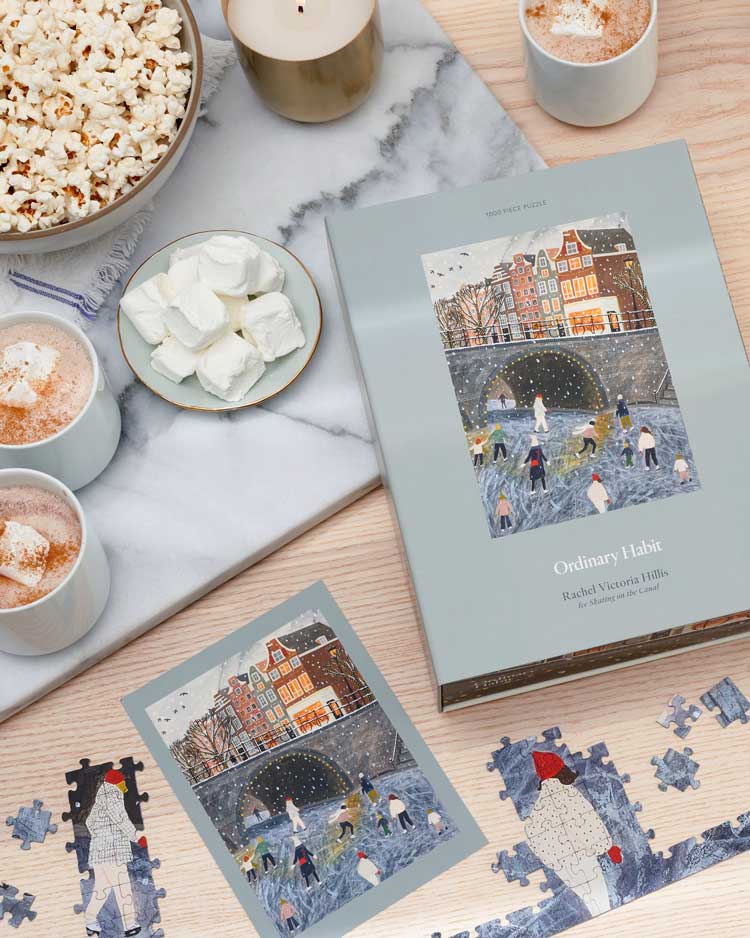Ice Skating on the Canal Puzzle - 1000-Piece Jigsaw Puzzle by Ordinary Habit