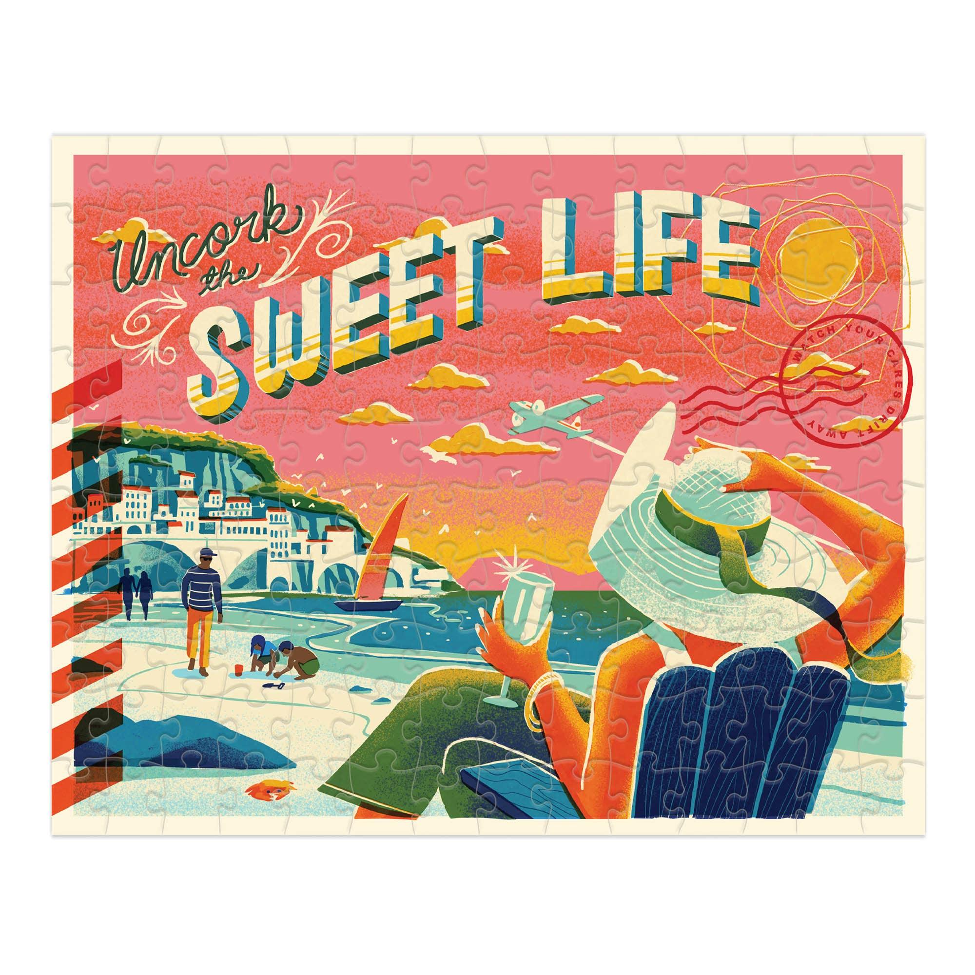 Uncork the Sweet Life – 140‑Piece Mini Jigsaw Puzzle by Lantern Press