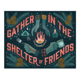 Gather in the Shelter of Friends – 140‑Piece Mini Jigsaw Puzzle by Lantern Press