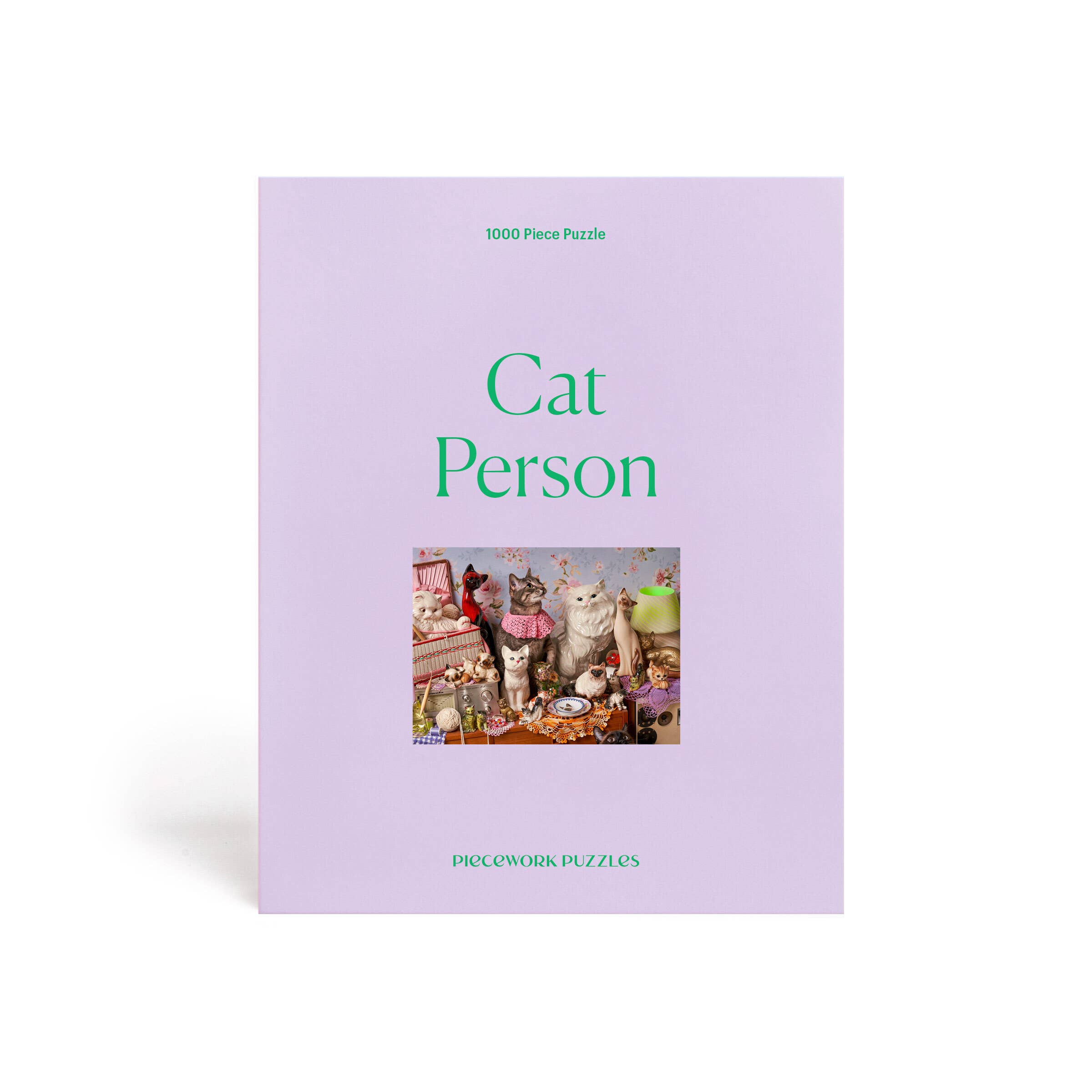 cat person 1000 piece jigsaw puzzle by piecework puzzles