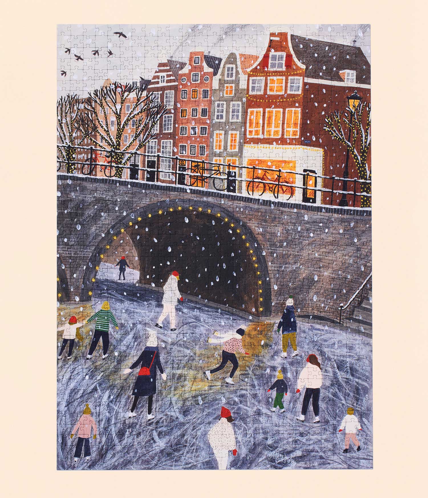 Ice Skating on the Canal Puzzle - 1000-Piece Jigsaw Puzzle by Ordinary Habit