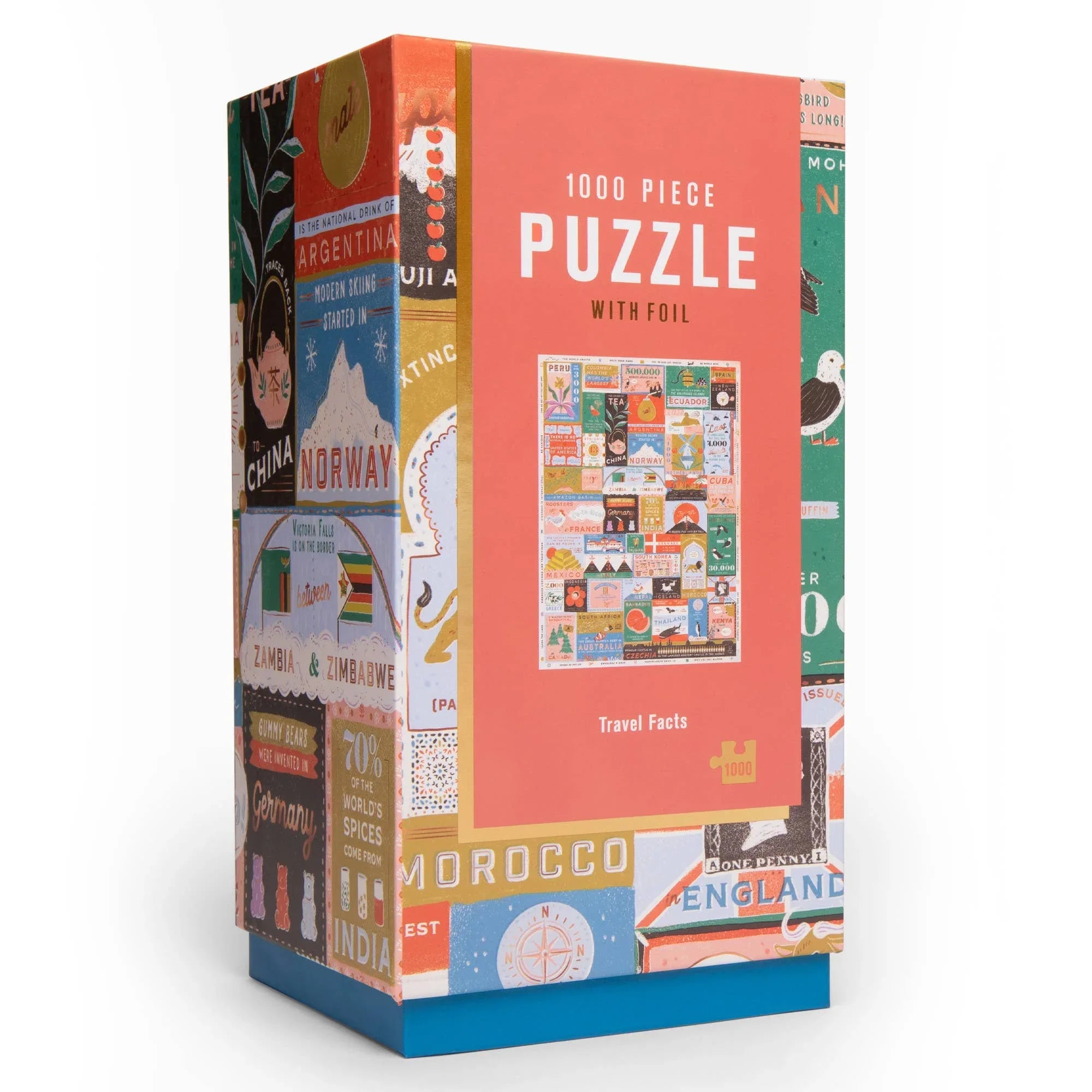 travel facts 1000 piece puzzle lantern press